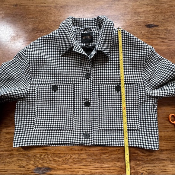 ⭐️ Truth by Republic Cropped Houndstooth Jacket Size 10 - Picture 13 of 15